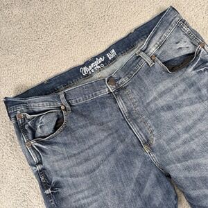 Wrangler Jeans Mens 40x32 Blue Retro Slim Boot Western Wear Cowboy Work
